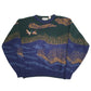 Mens Green Oscar De La Renta Vintage 90s Ducks Crewneck Jumper
