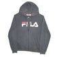 Mens Grey Fila Hoodie Full Zip Jumper