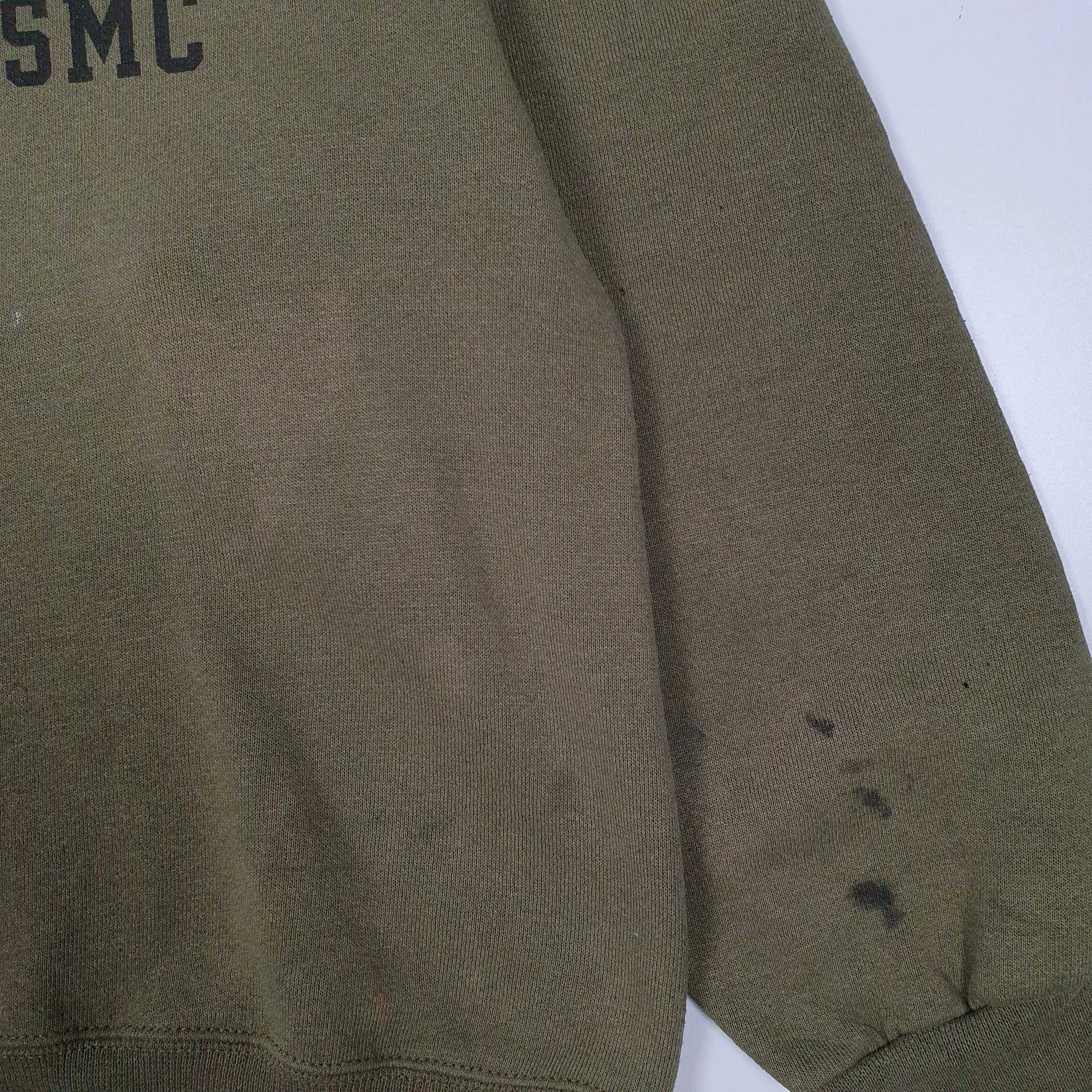 Mens Green Soffe United States Marine Corp USMC Vintage 90s Crewneck Jumper