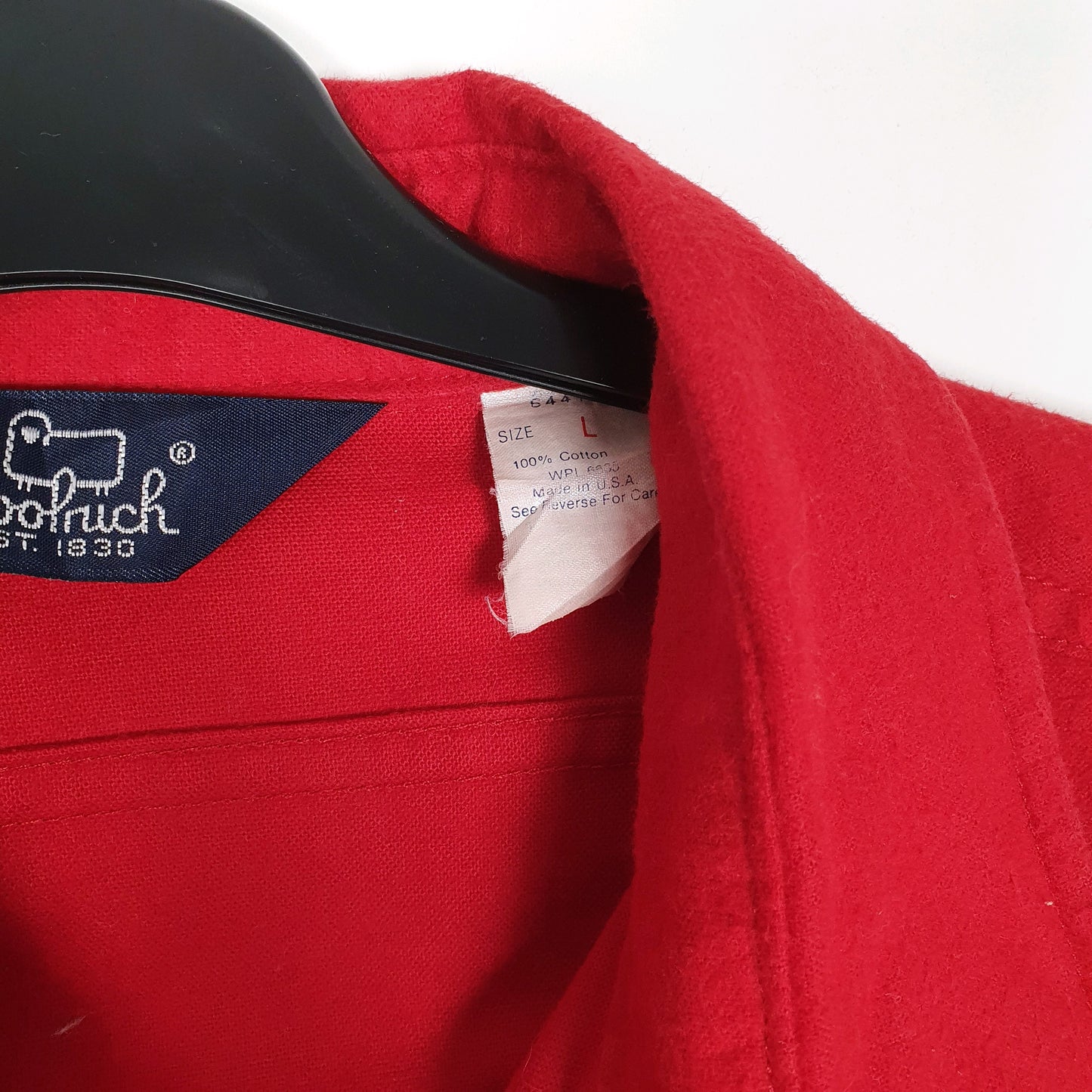 Mens Red Woolrich Vintage 1980s Thick Chamois  Shirt