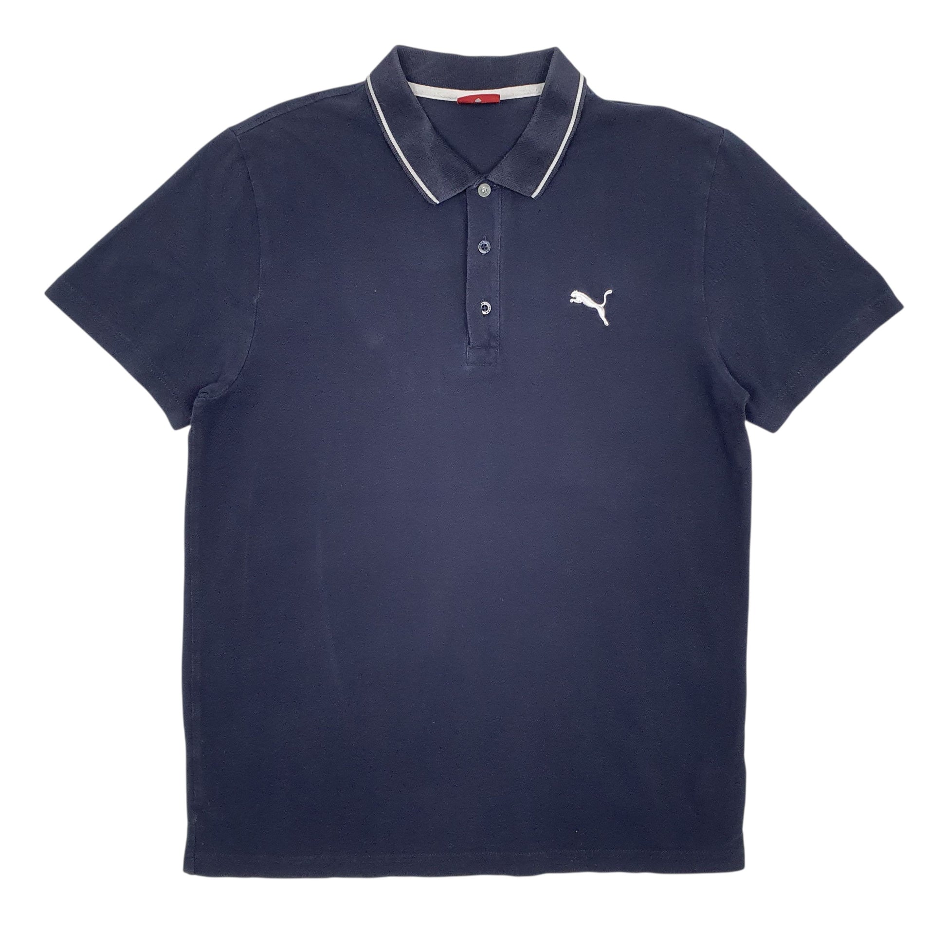 Mens Navy Puma  Short Sleeve Polo Shirt