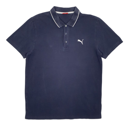 Mens Navy Puma  Short Sleeve Polo Shirt