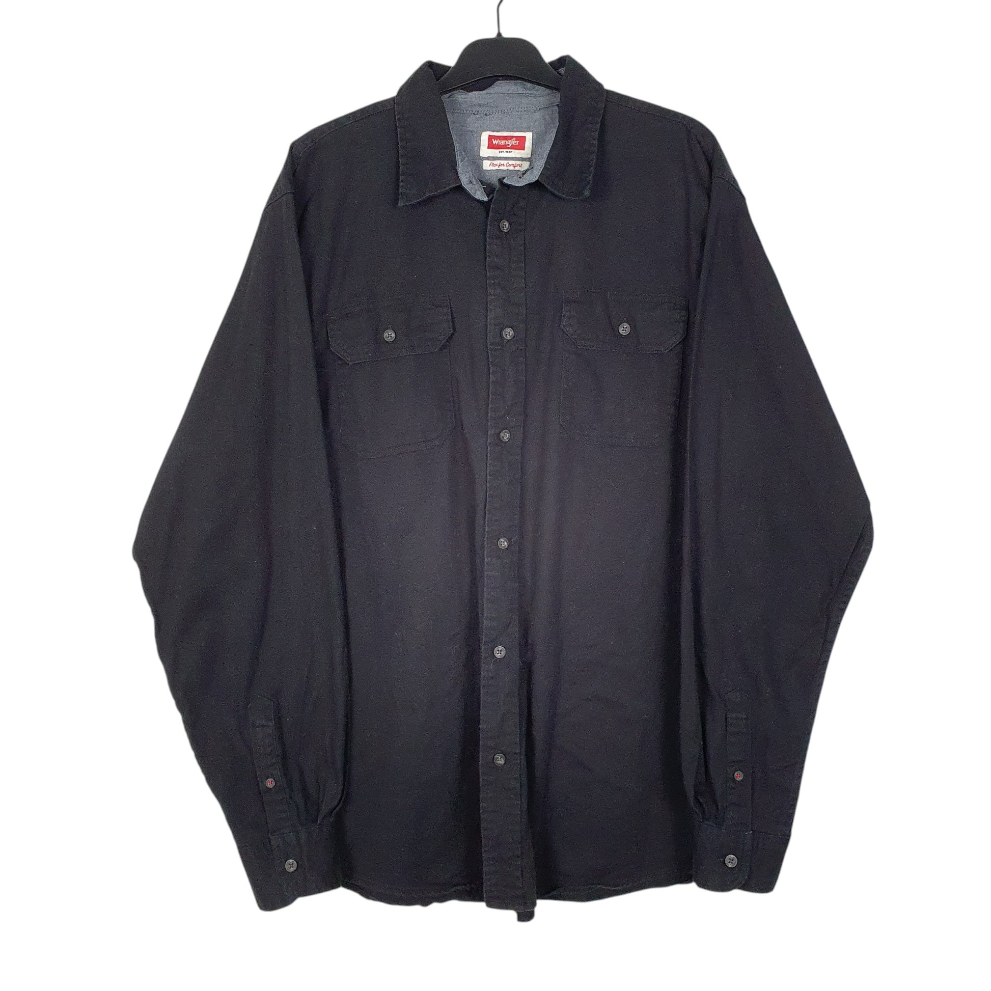 Mens Black Wrangler  Long Sleeve Shirt