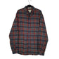 Mens Grey L.L.Bean Thick Flannel Plaid Tall Long Sleeve Shirt