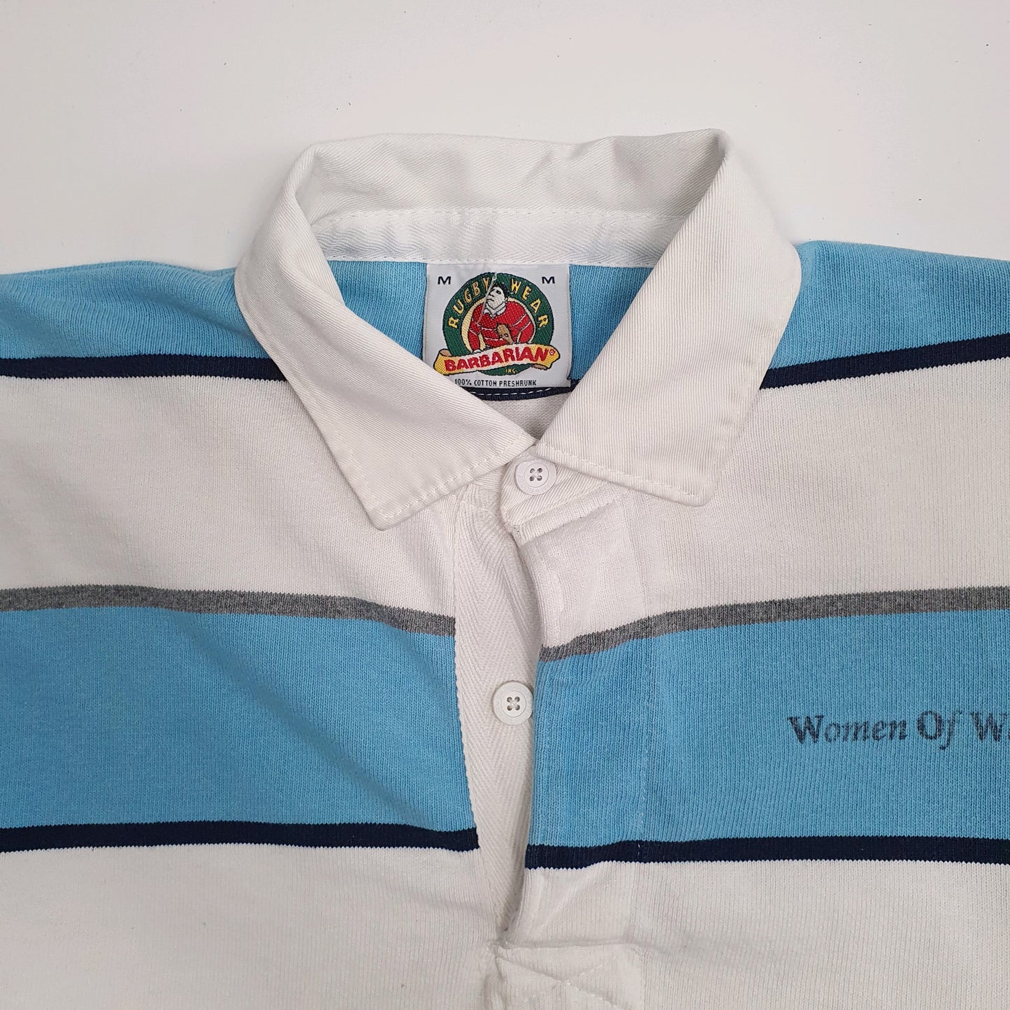 Mens Blue Barbarian Rugby Crewneck Polo Shirt