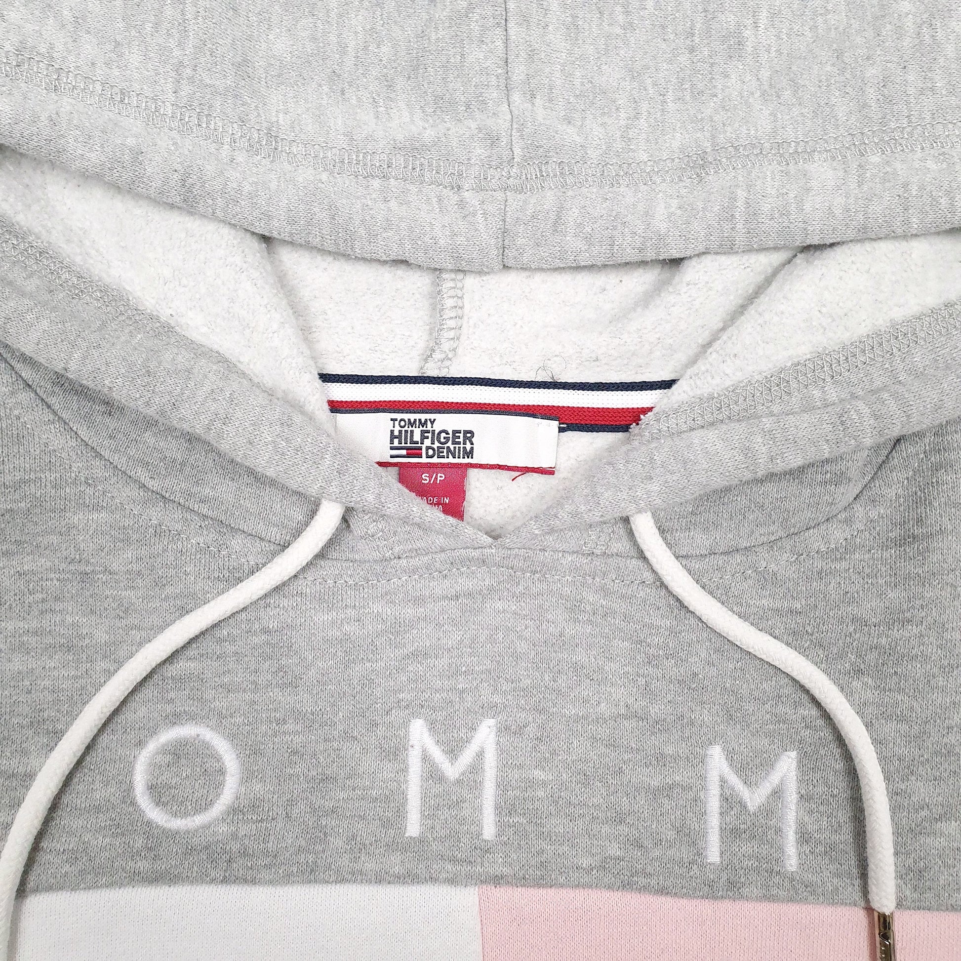 Womens Grey Tommy Hilfiger Spellout Hoodie Jumper