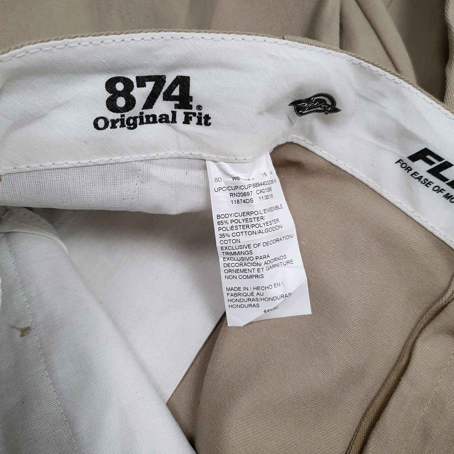Mens Beige Dickies 874 Workwear  Trousers