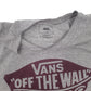Mens Grey Vans Spellout  T Shirt