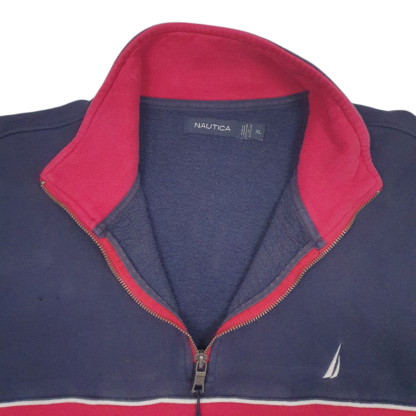 Mens Red Nautica  Quarter Zip Jumper