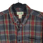 Mens Grey L.L.Bean Thick Flannel Plaid  Shirt