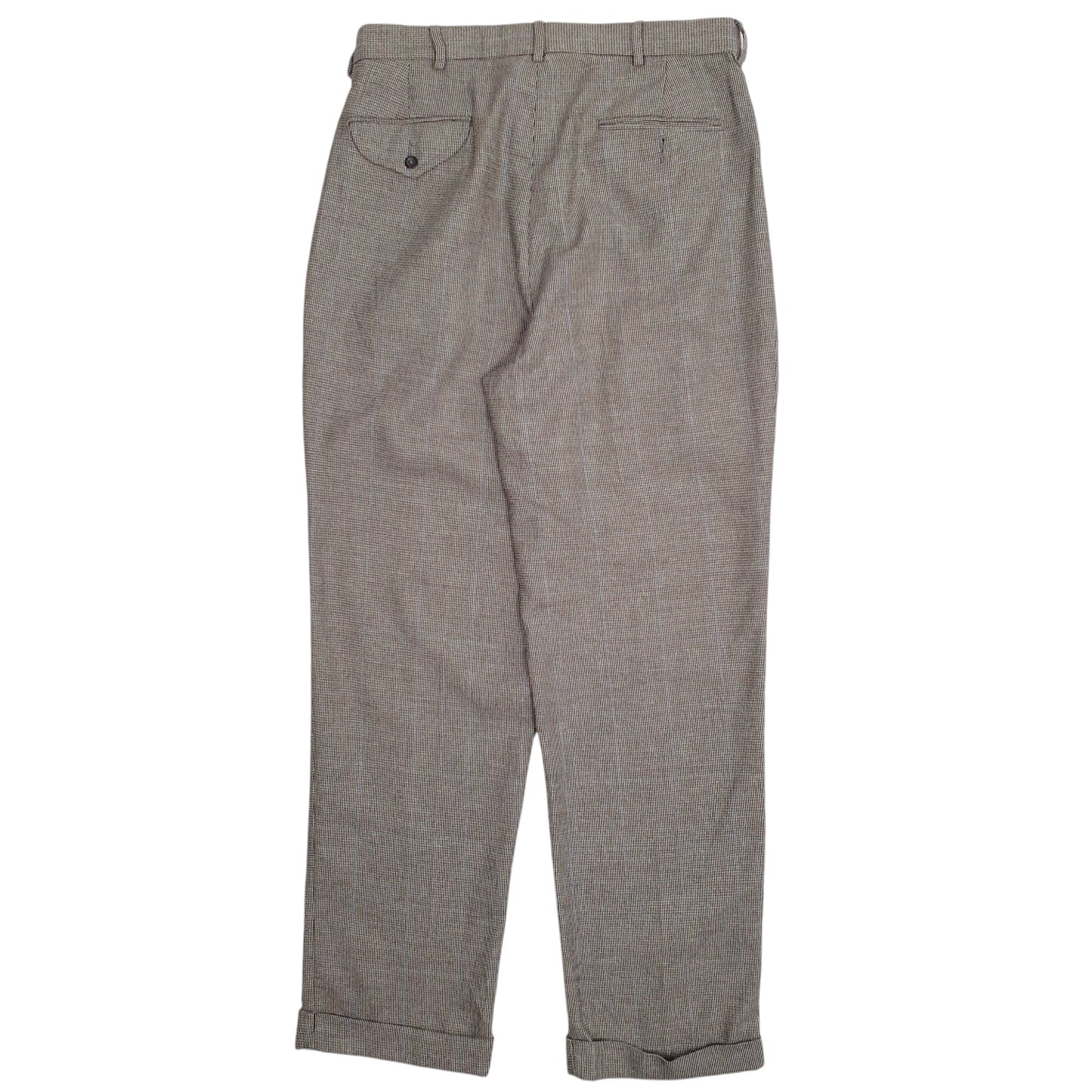 Mens Grey Polo Ralph Lauren Vintage 90s Houndstooth  Trousers