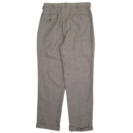 Mens Grey Polo Ralph Lauren Vintage 90s Houndstooth  Trousers