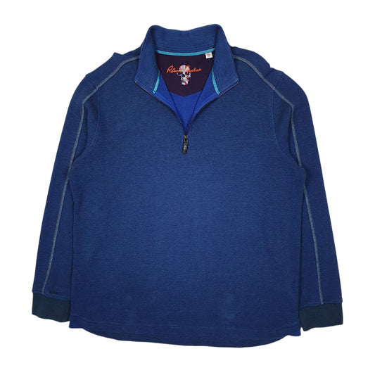Mens Blue Robert Graham  Quarter Zip Jumper