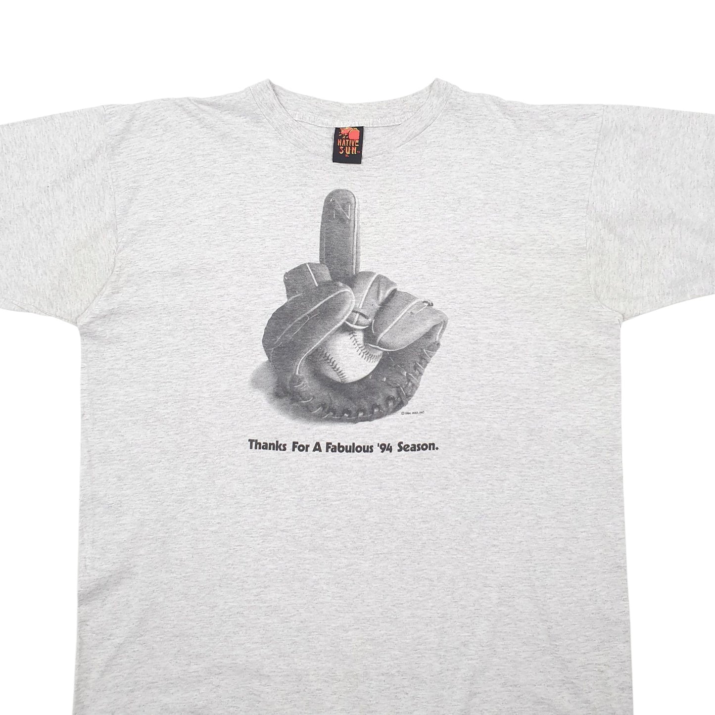 Mens Grey Native Sun Single Stitch Vintage 90s  T Shirt