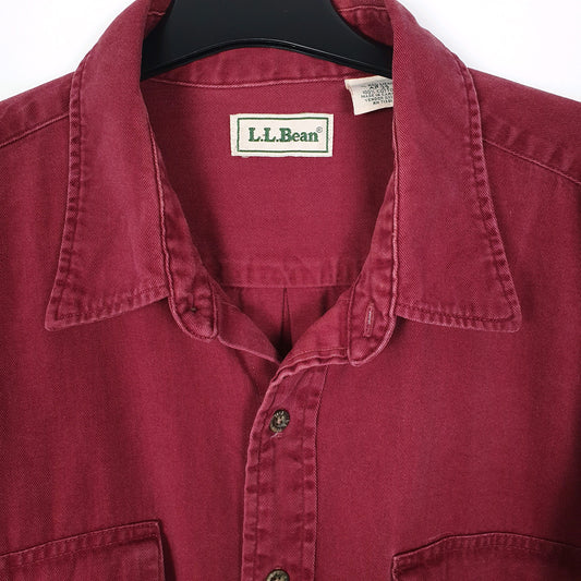 Mens Burgundy L.L.Bean Vintage 90s Made In Canada  Shirt