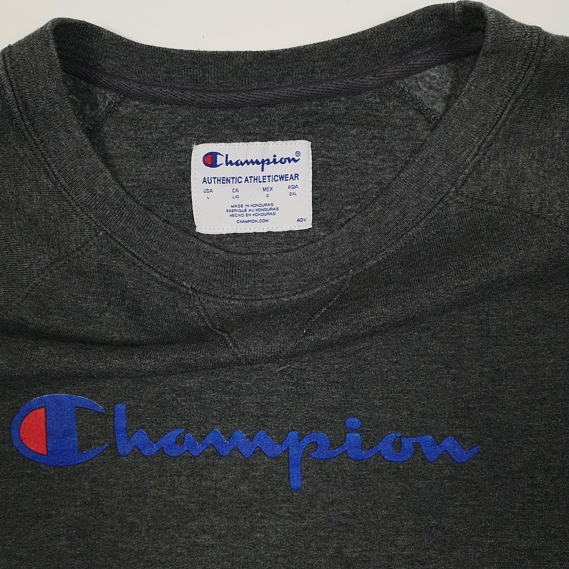 Mens Grey Champion  Crewneck Jumper