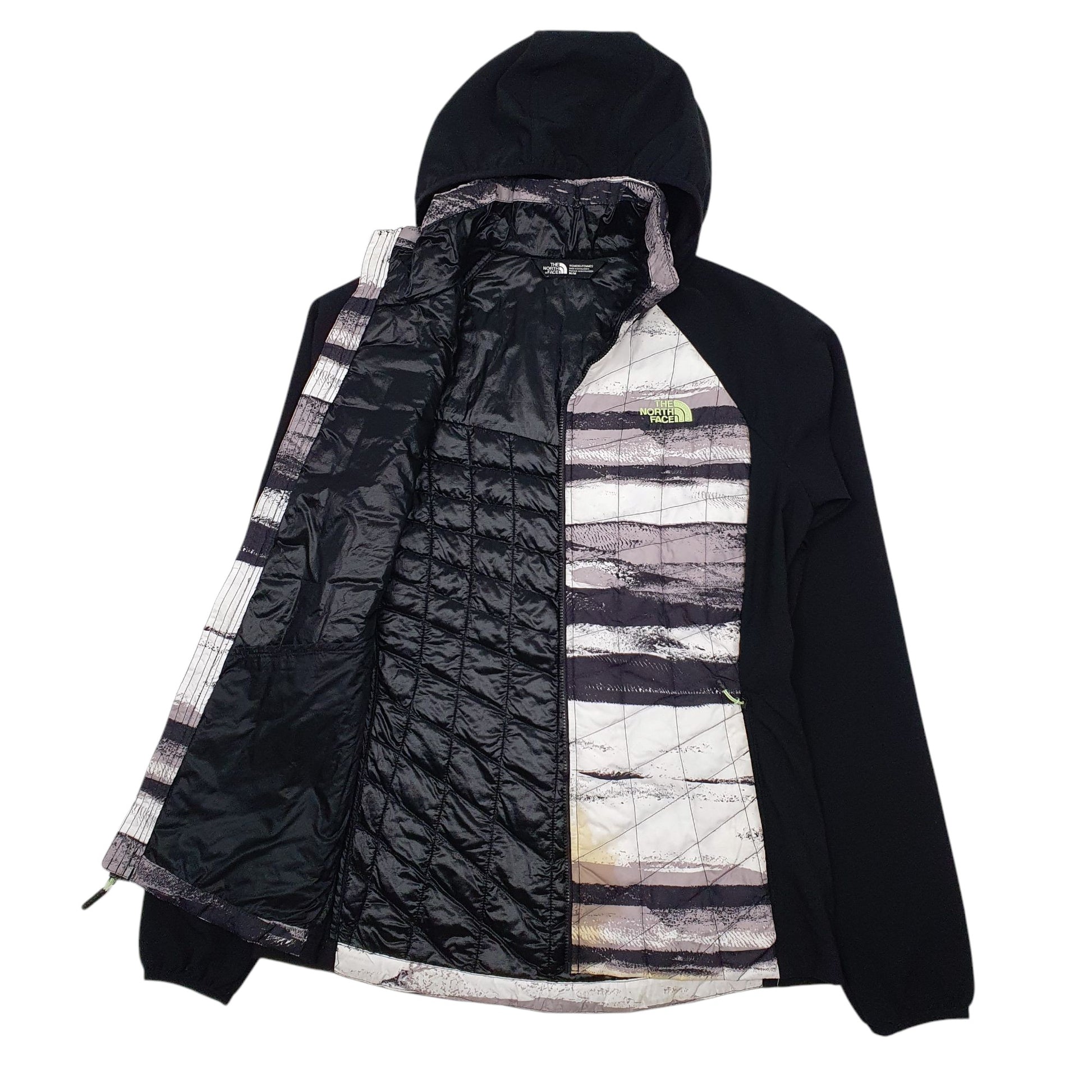 Womens Black The North Face Padded Thermoball Hoodie Coat