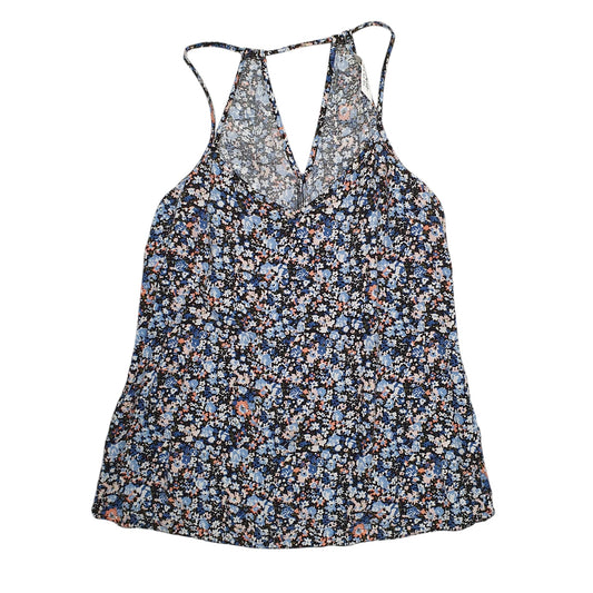 Womens Blue Miss Selfridge Vest Top Floral Short Sleeve T Shirt