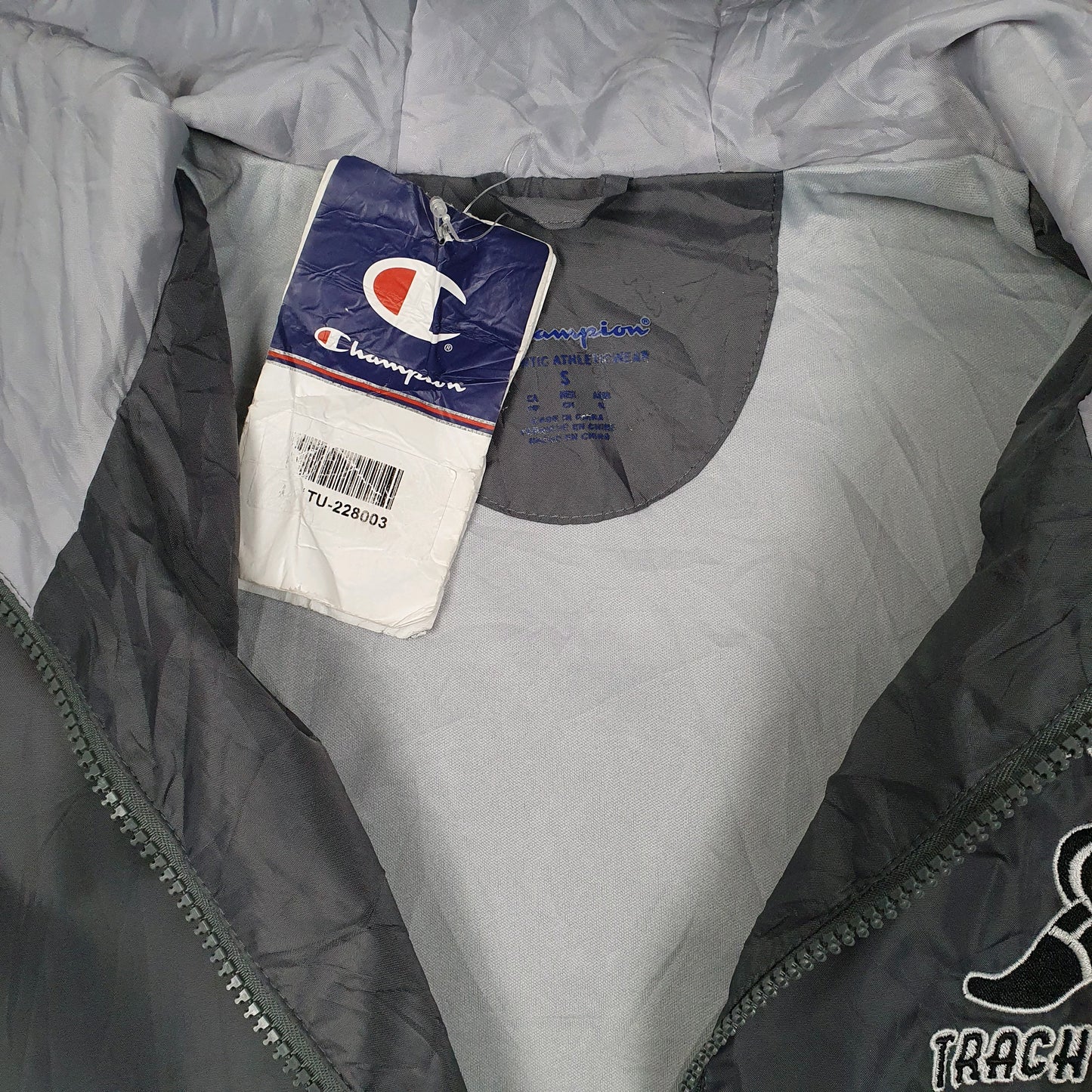 Mens Grey Champion Bear River Track & Field V Neck Coat