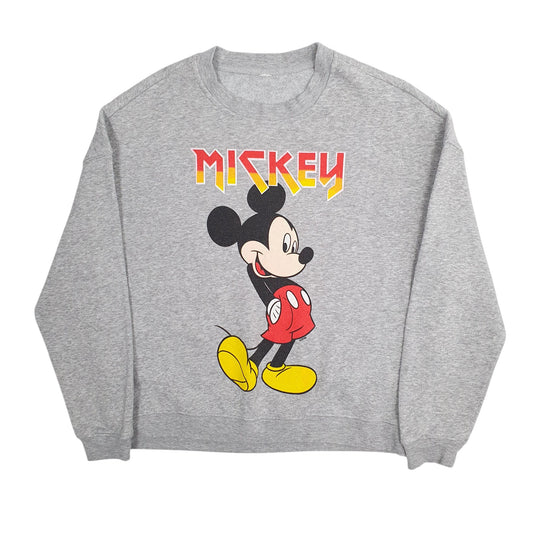 Womens Grey Mickey Mouse  Crewneck Jumper
