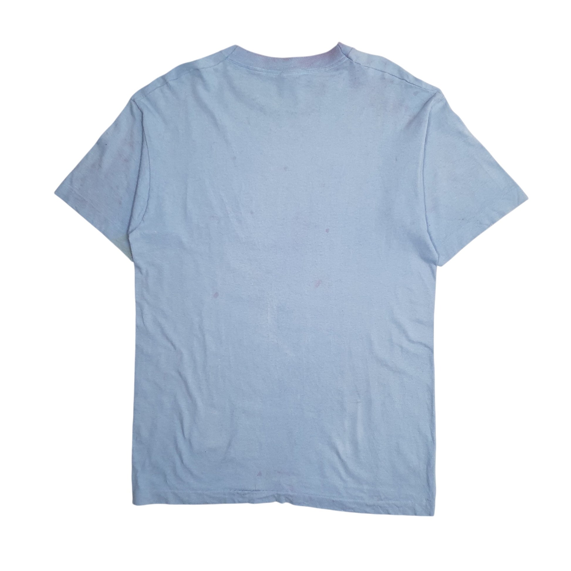 Mens Blue Fruit Of The Loom Single Stitch Vintage 90s Sequins  T Shirt