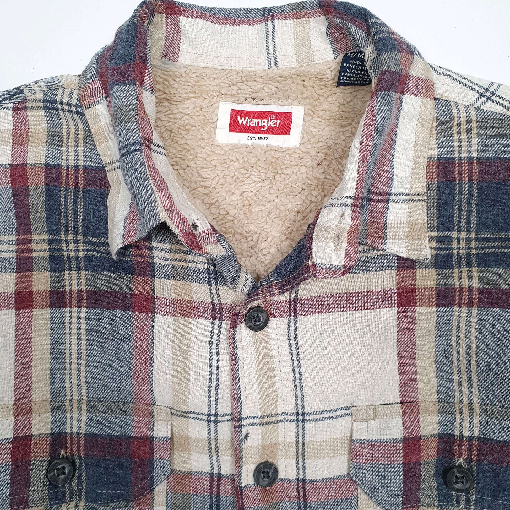 Mens Beige Wrangler Sherpa Lined  Coat