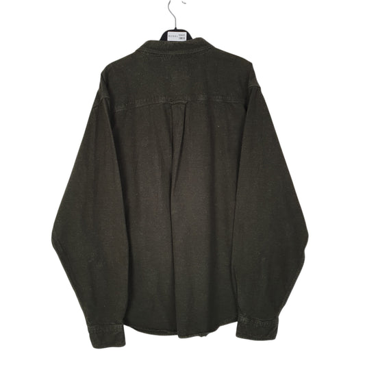 Mens Green Woolrich Thick Chamois  Shirt