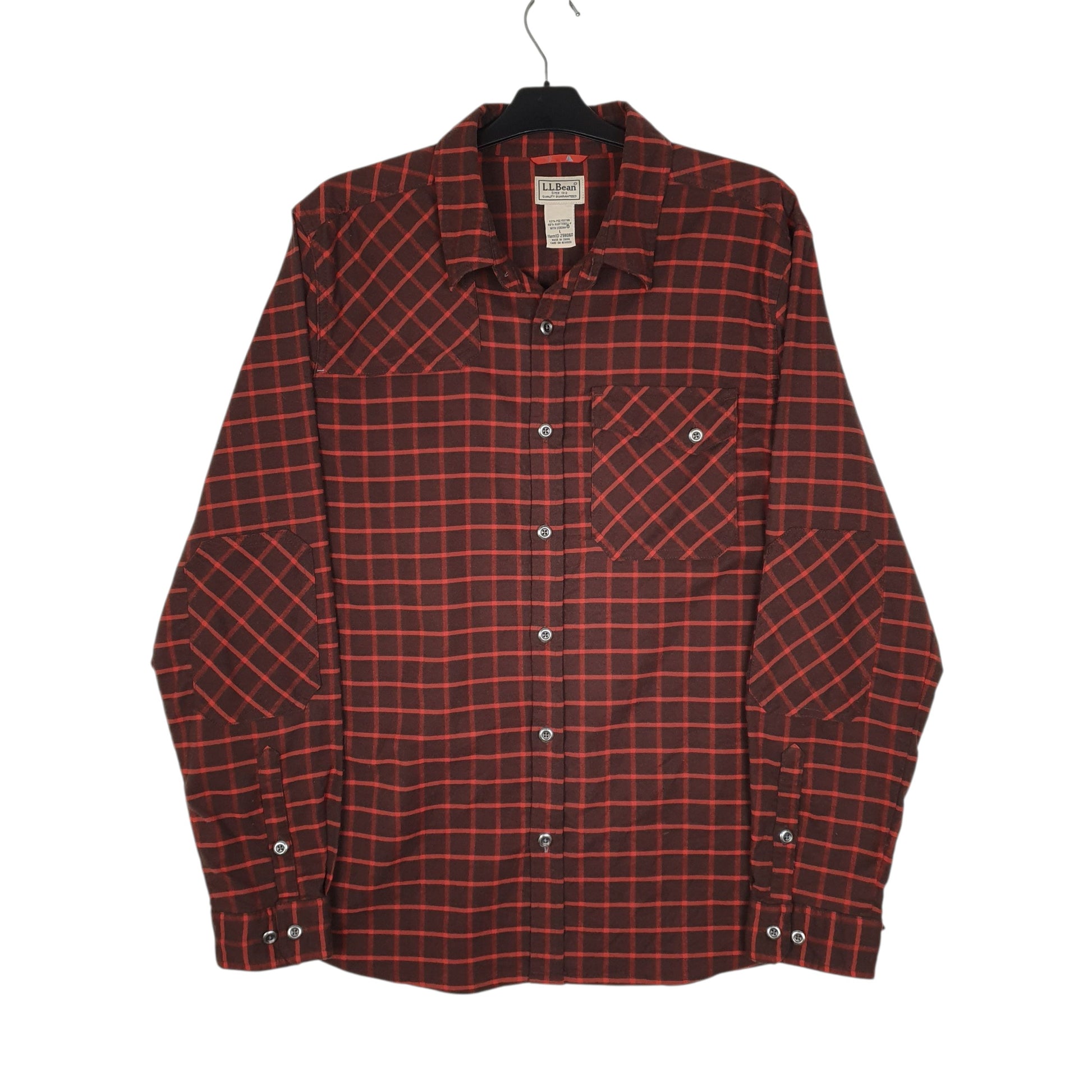 Mens Brown L.L.Bean Thick Flannel Hunting Long Sleeve Shirt