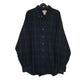 Mens Navy L.L.Bean Chamois Thick Plaid Flannel Long Sleeve Shirt