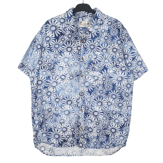 Mens Blue Vans Hawaiian Short Sleeve Shirt