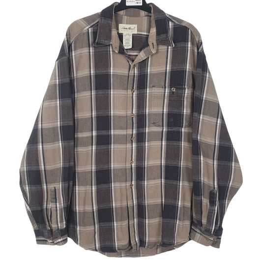 Mens Brown Eddie Bauer Overshirt Long Sleeve Shirt