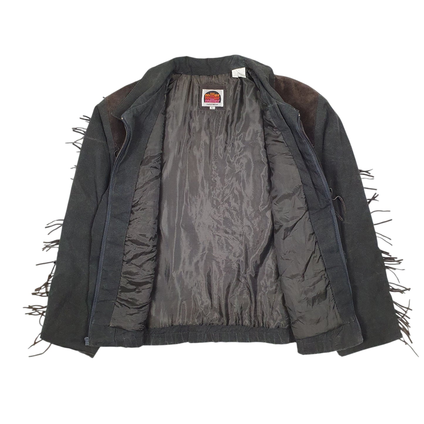 Mens Grey Miller Outerwear Cowboy Western Vintage 80s 90s  Coat