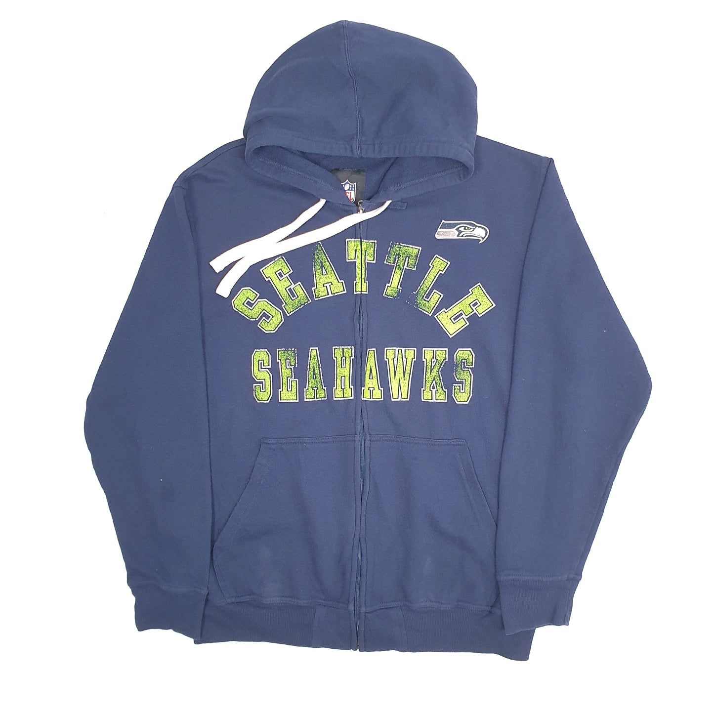 Mens Navy NFL Seattle Seahawks Hoodie Full Zip Jumper