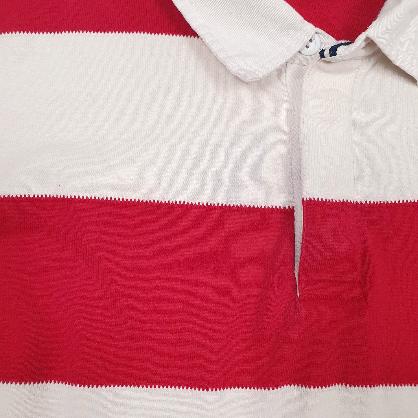 Mens White Lands End  V Neck Polo Shirt