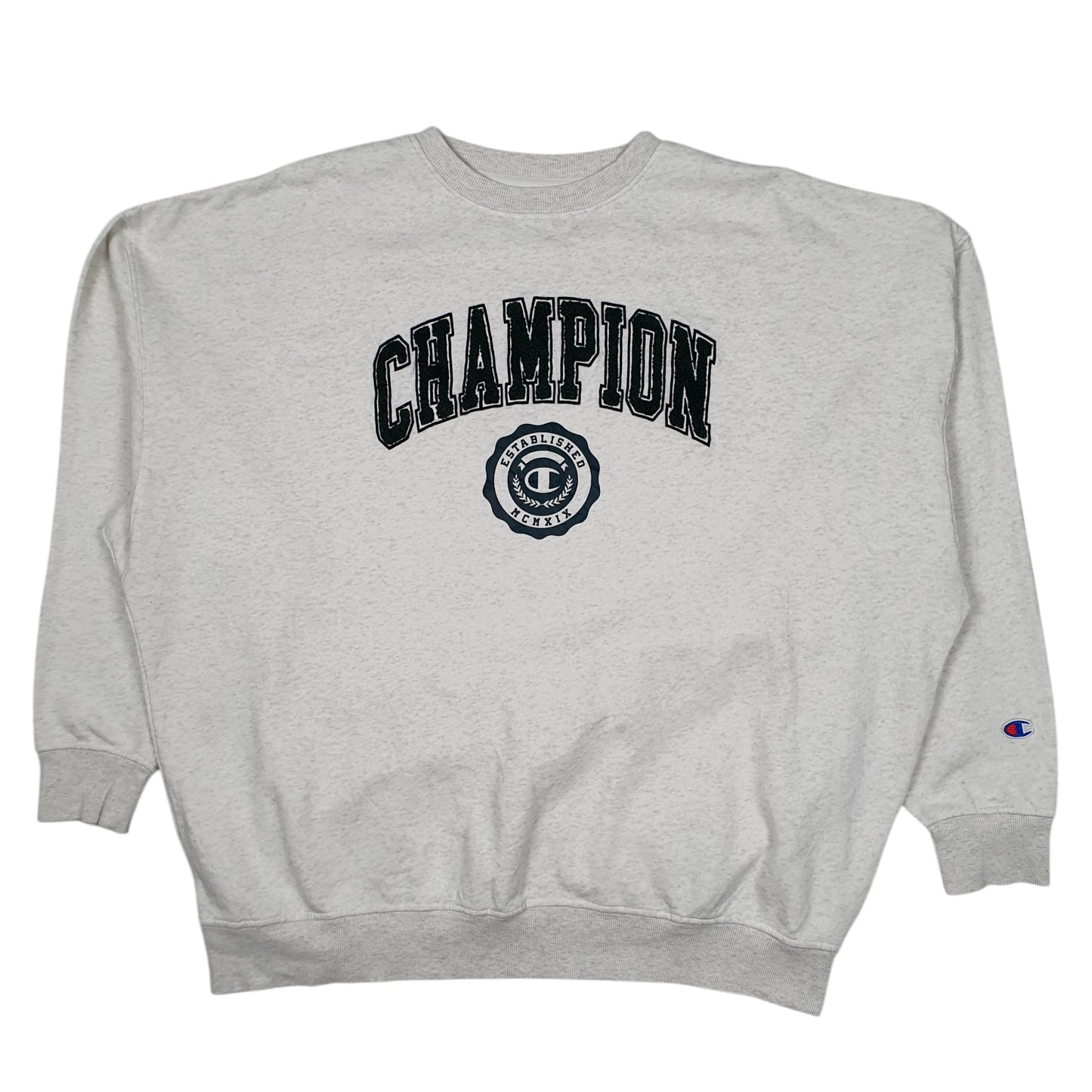 Mens Grey Champion Baggy Loose Fit Crewneck Jumper