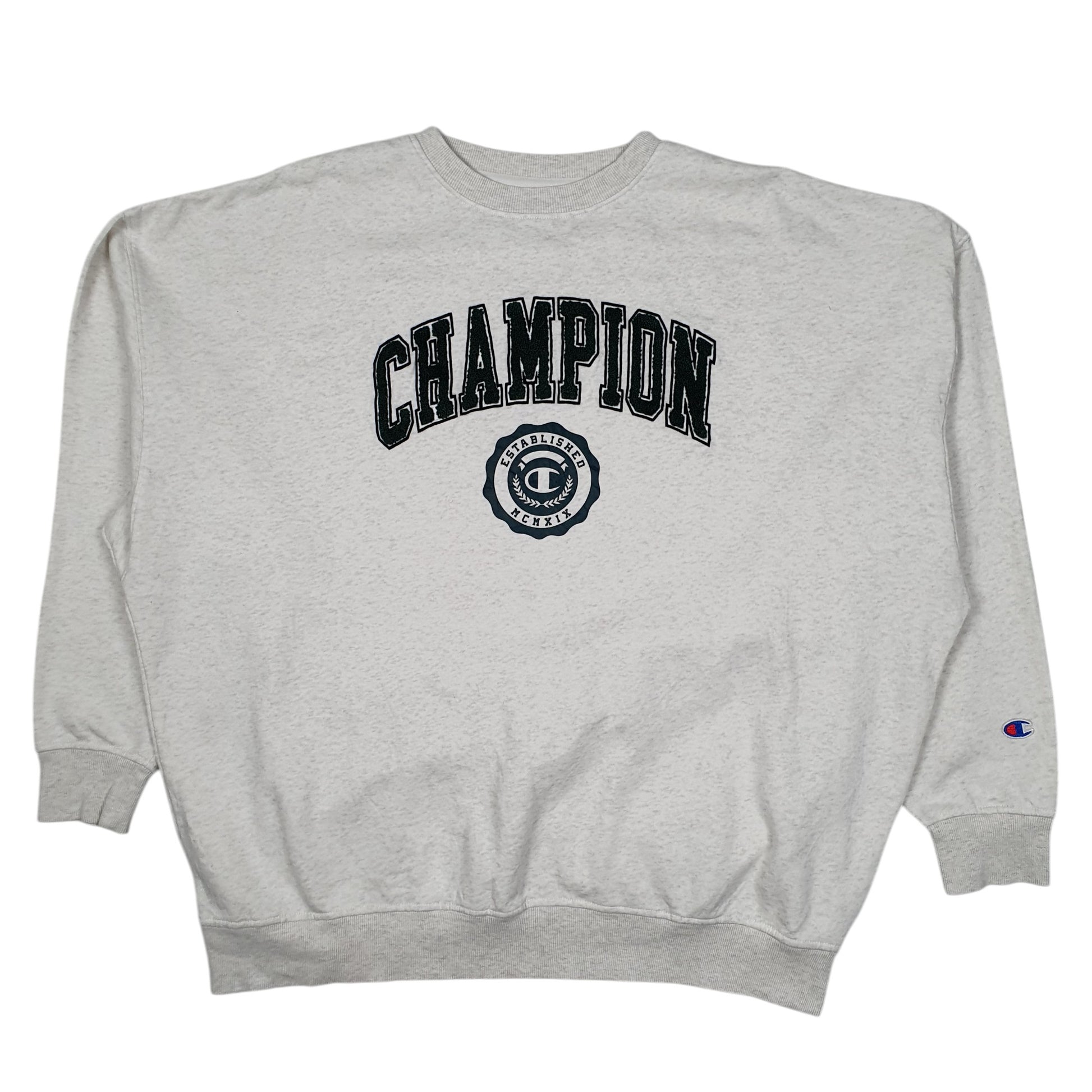 Mens Grey Champion Baggy Loose Fit Crewneck Jumper