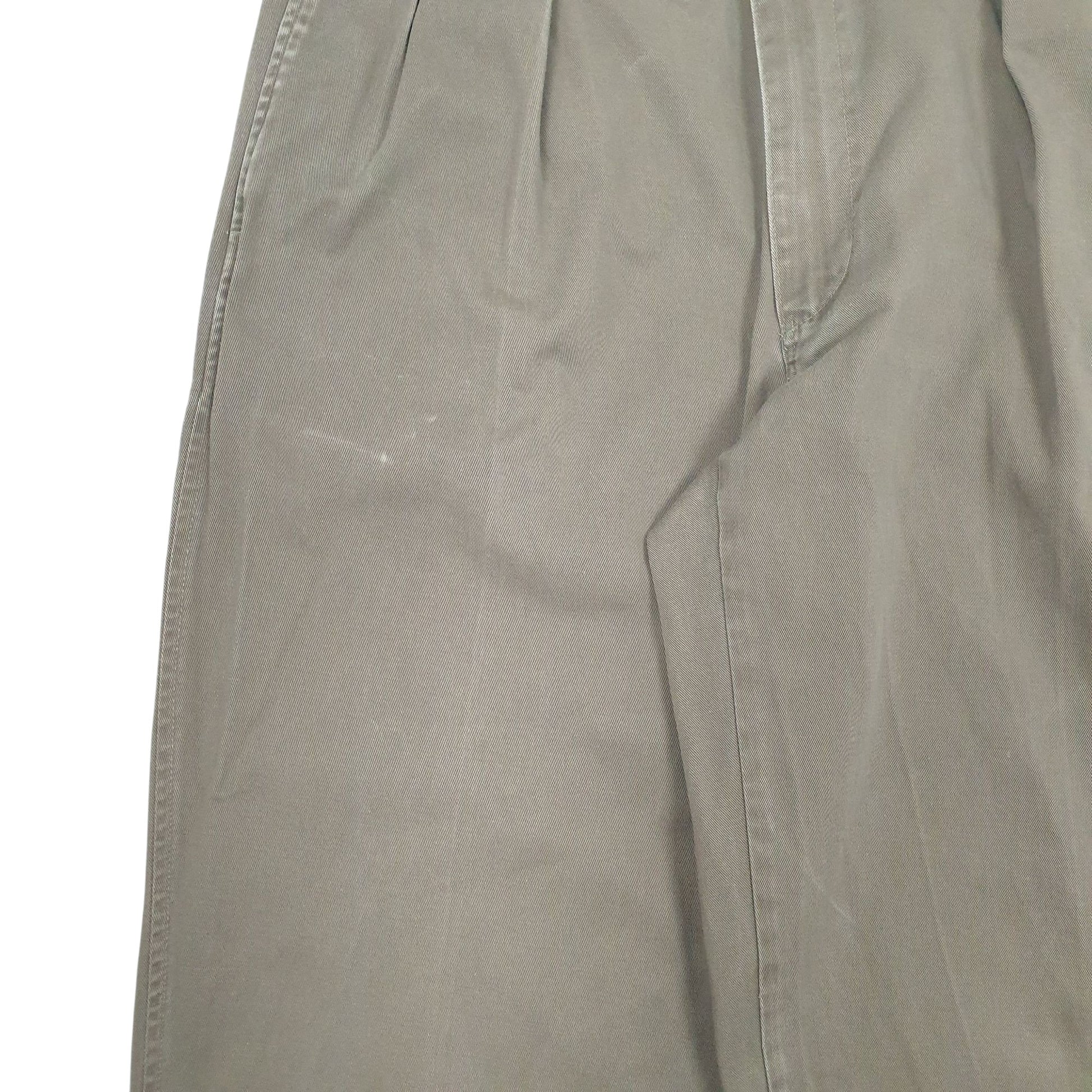 Mens Grey Polo Ralph Lauren Vintage 90s Made In USA Pleated  Trousers