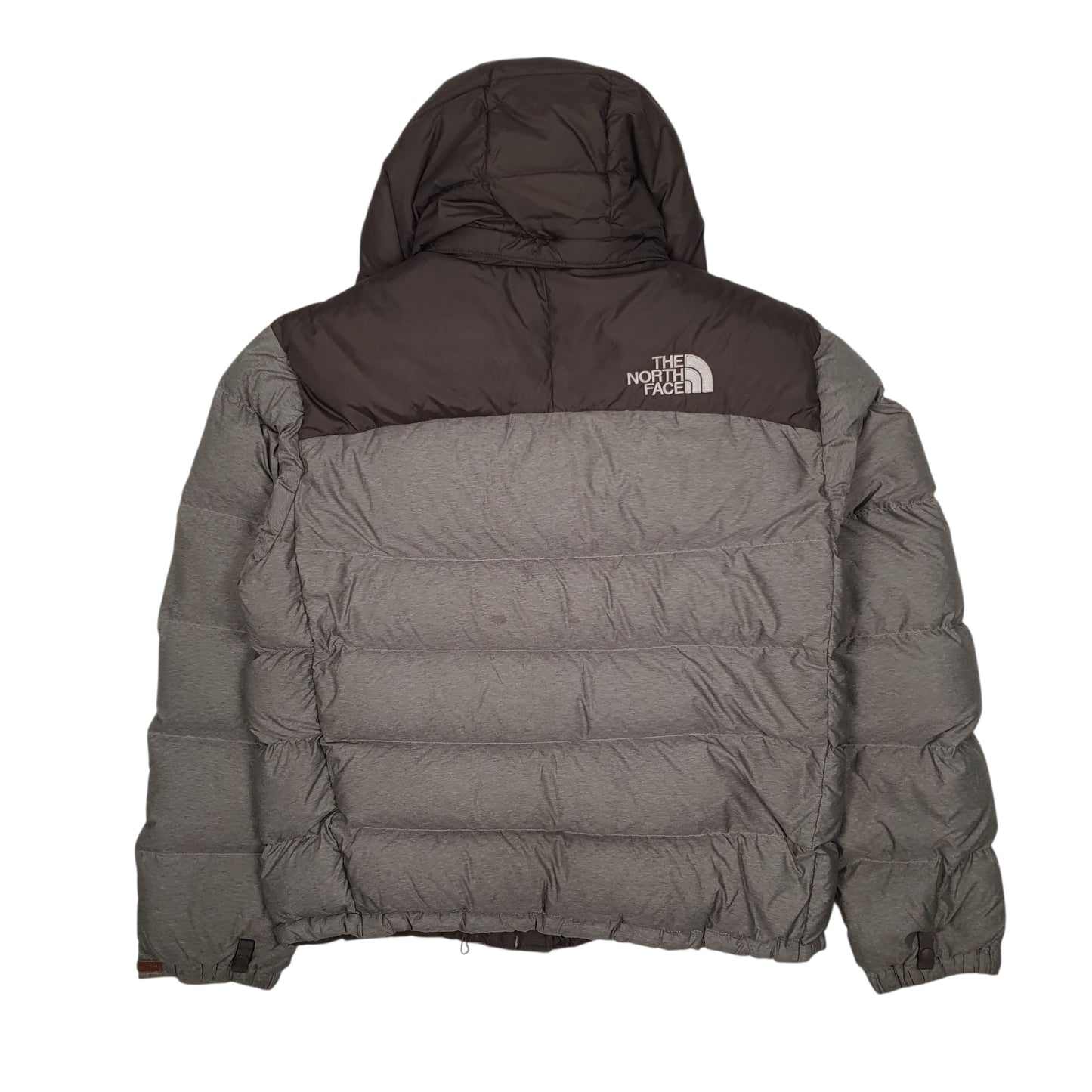 Mens Grey The North Face Nuptse Hooded  Coat
