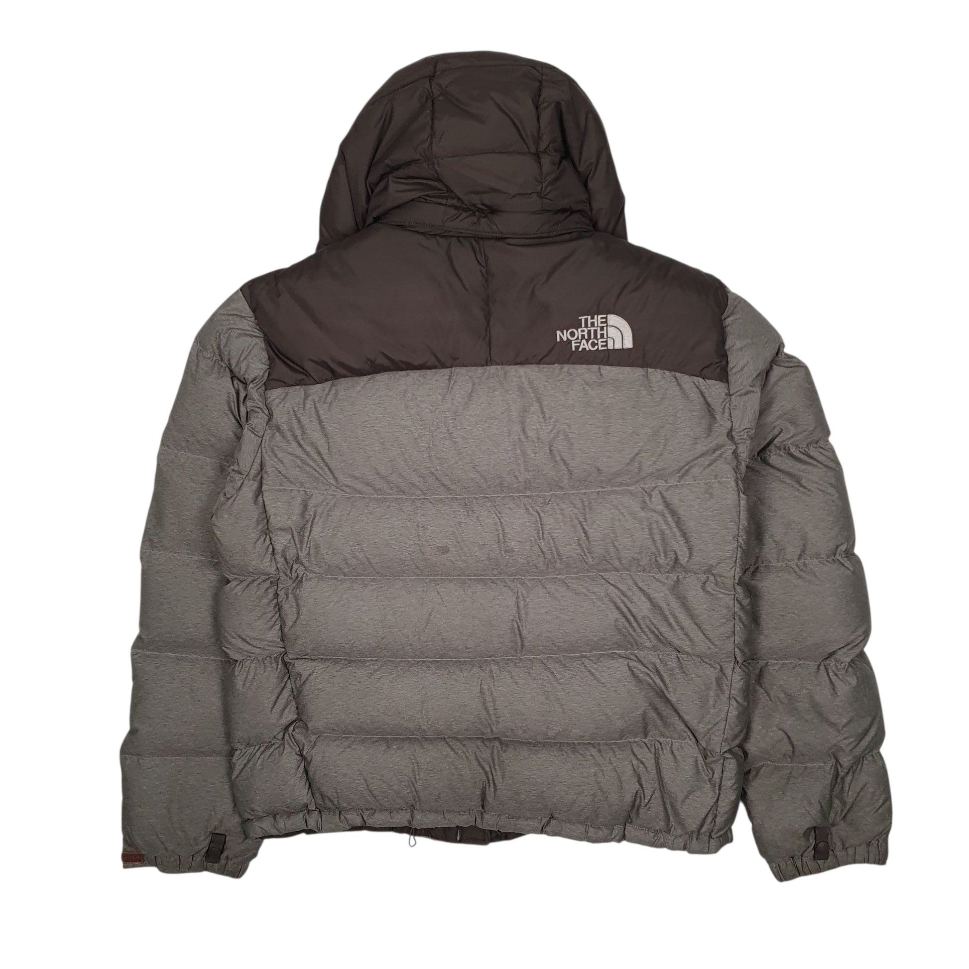 Mens Grey The North Face Nuptse Hooded  Coat