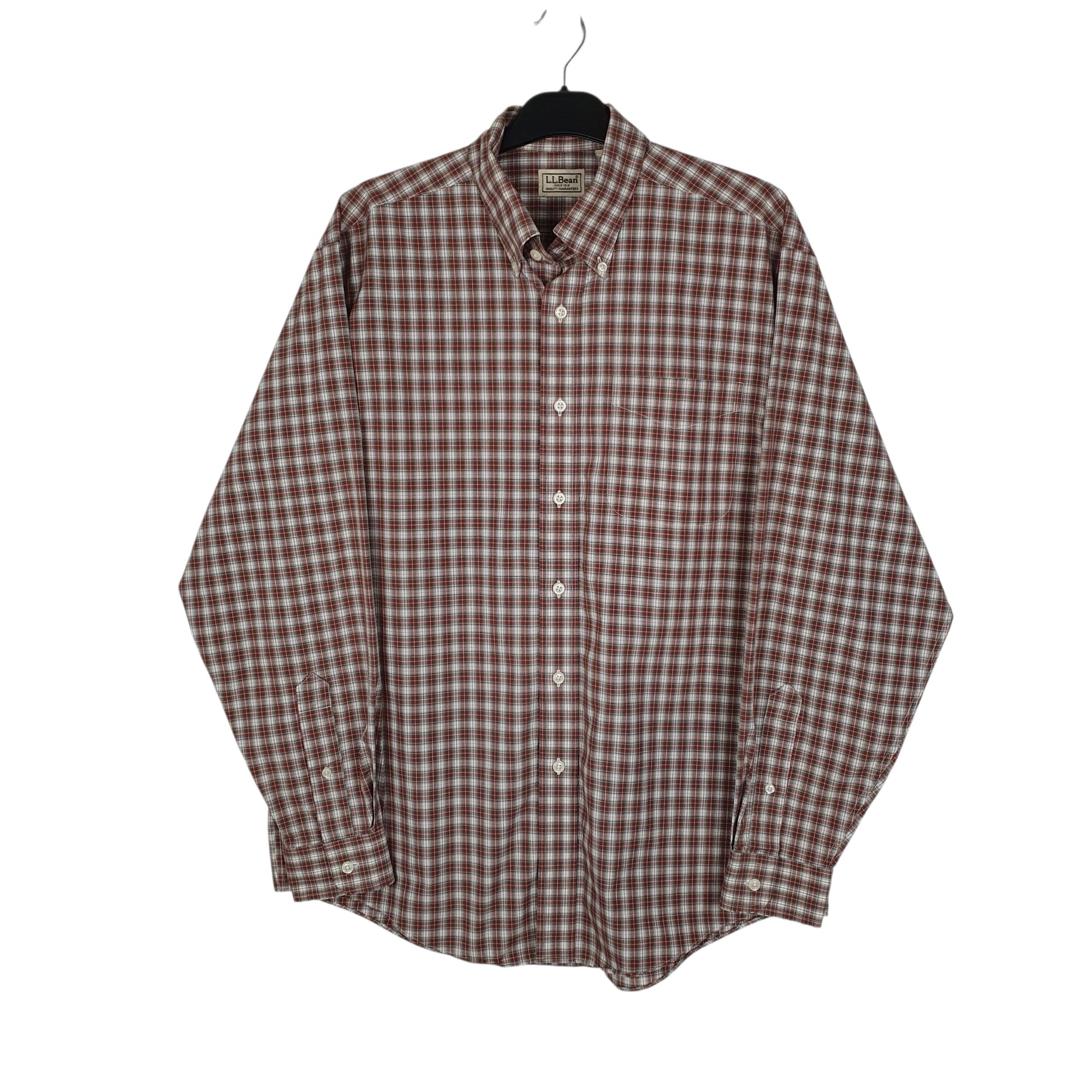 Mens Burgundy L.L.Bean  Long Sleeve Shirt