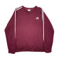 Mens Burgundy Adidas  Crewneck Jumper