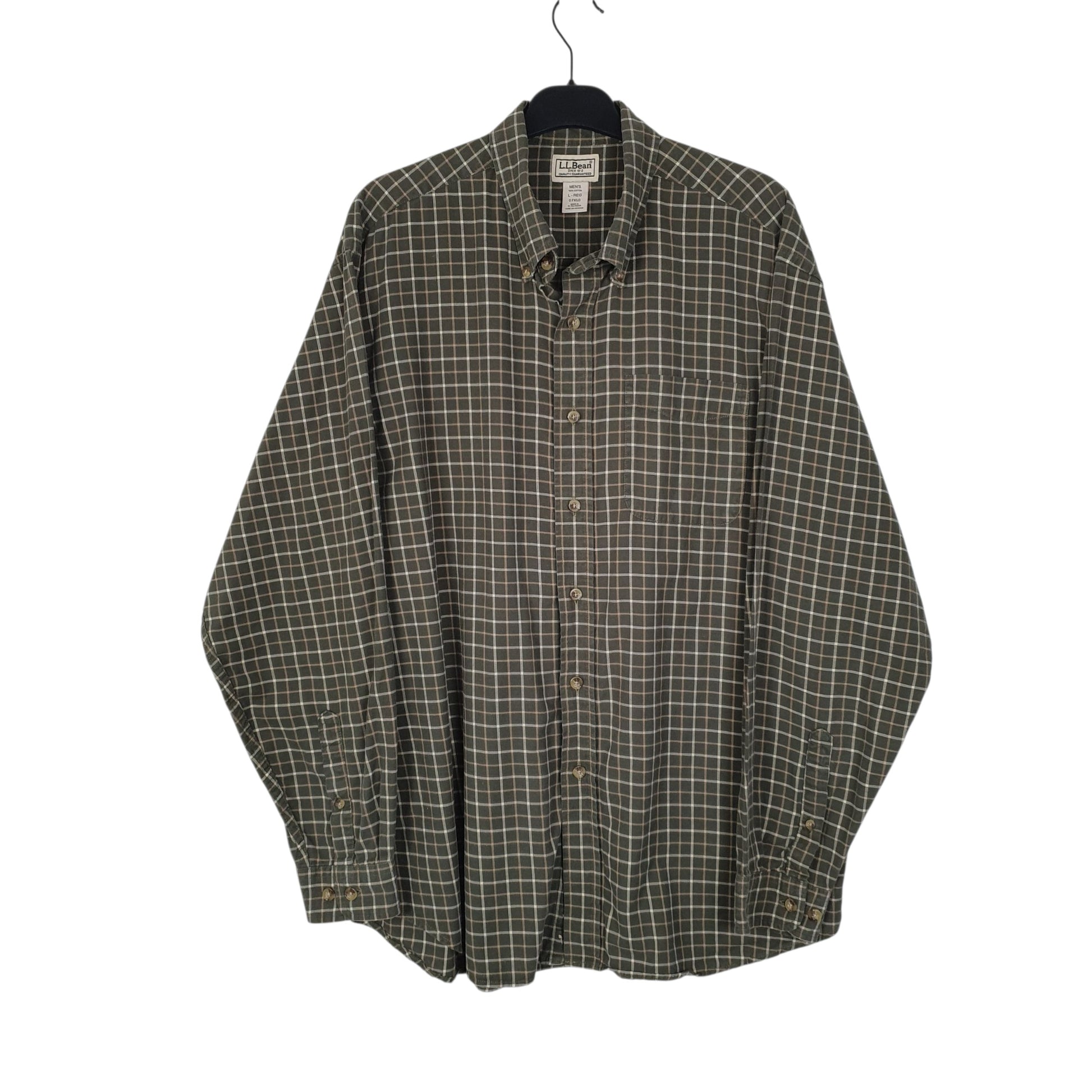 Mens Green L.L.Bean  Long Sleeve Shirt
