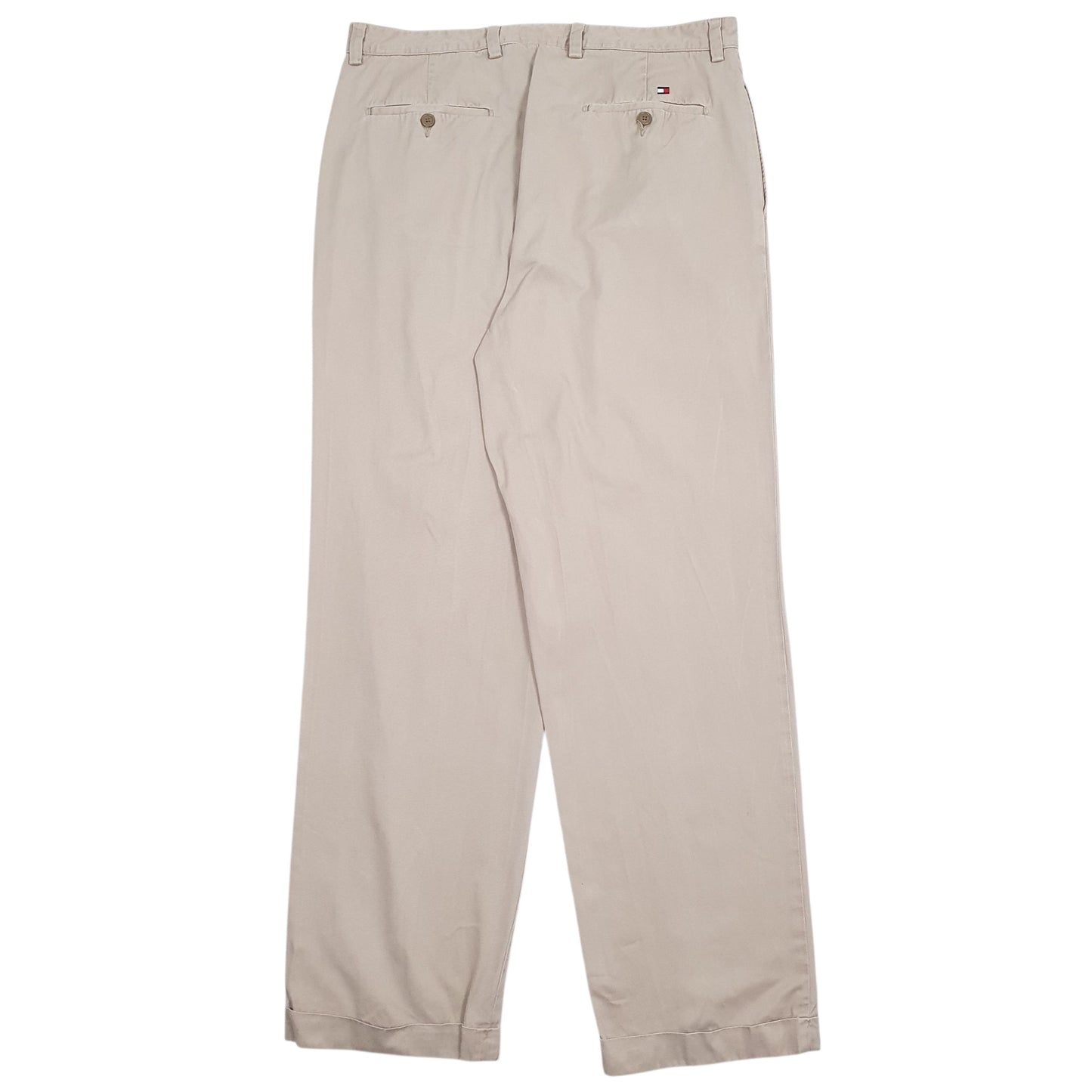Mens Beige Tommy Hilfiger Pleated  Trousers