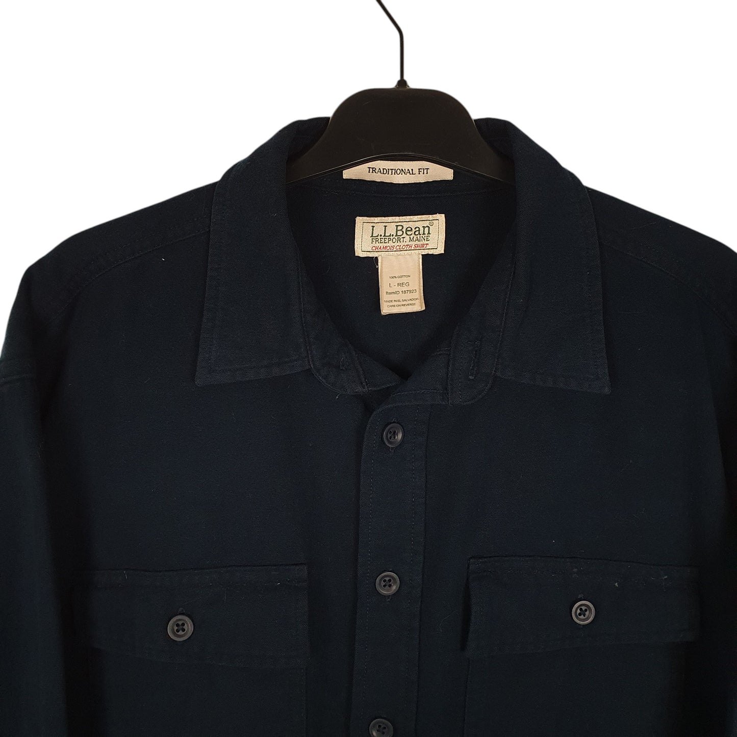 Mens Navy L.L.Bean Chamois Thick  Shirt