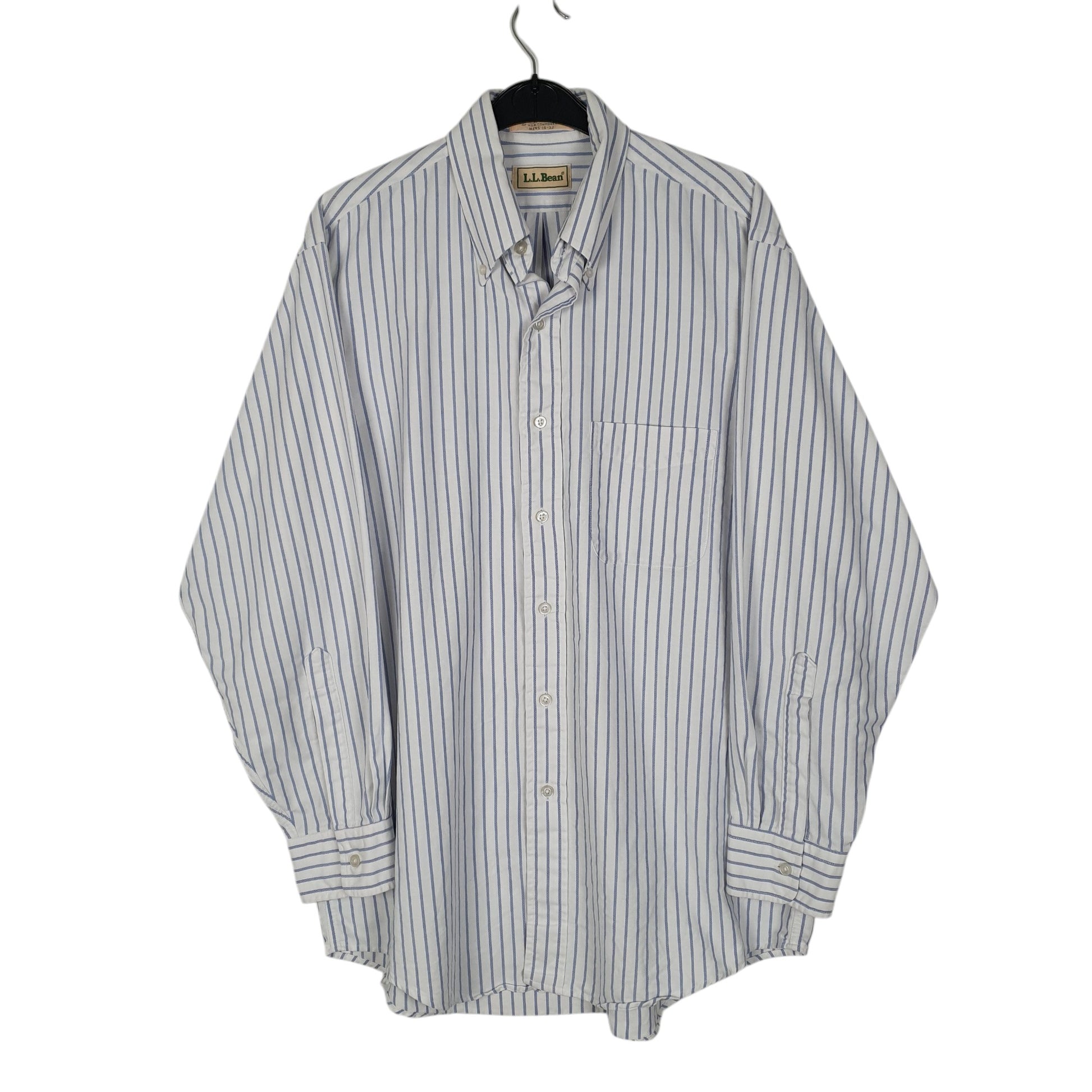 Mens Blue L.L.Bean Vintage 90s Long Sleeve Shirt