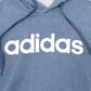 Mens Blue Adidas Spellout Hoodie Jumper