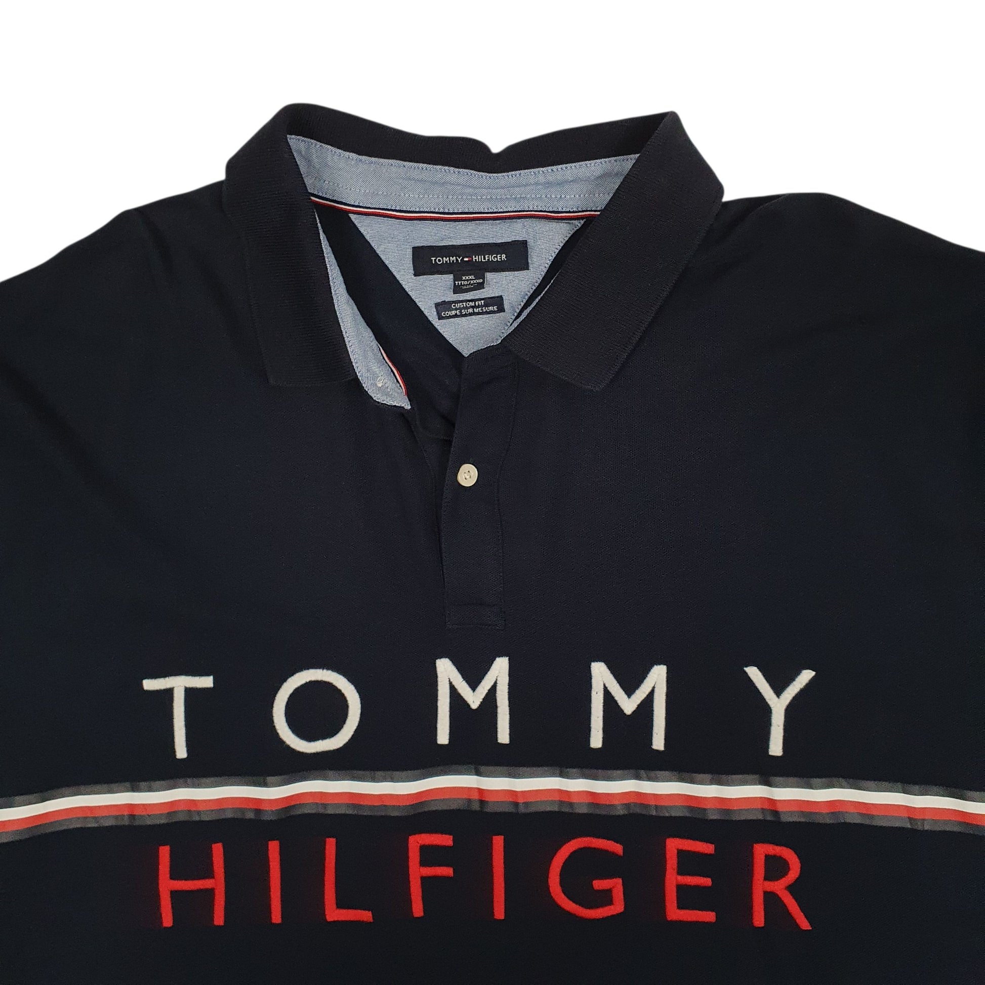 Mens Navy Tommy Hilfiger  Crewneck Polo Shirt