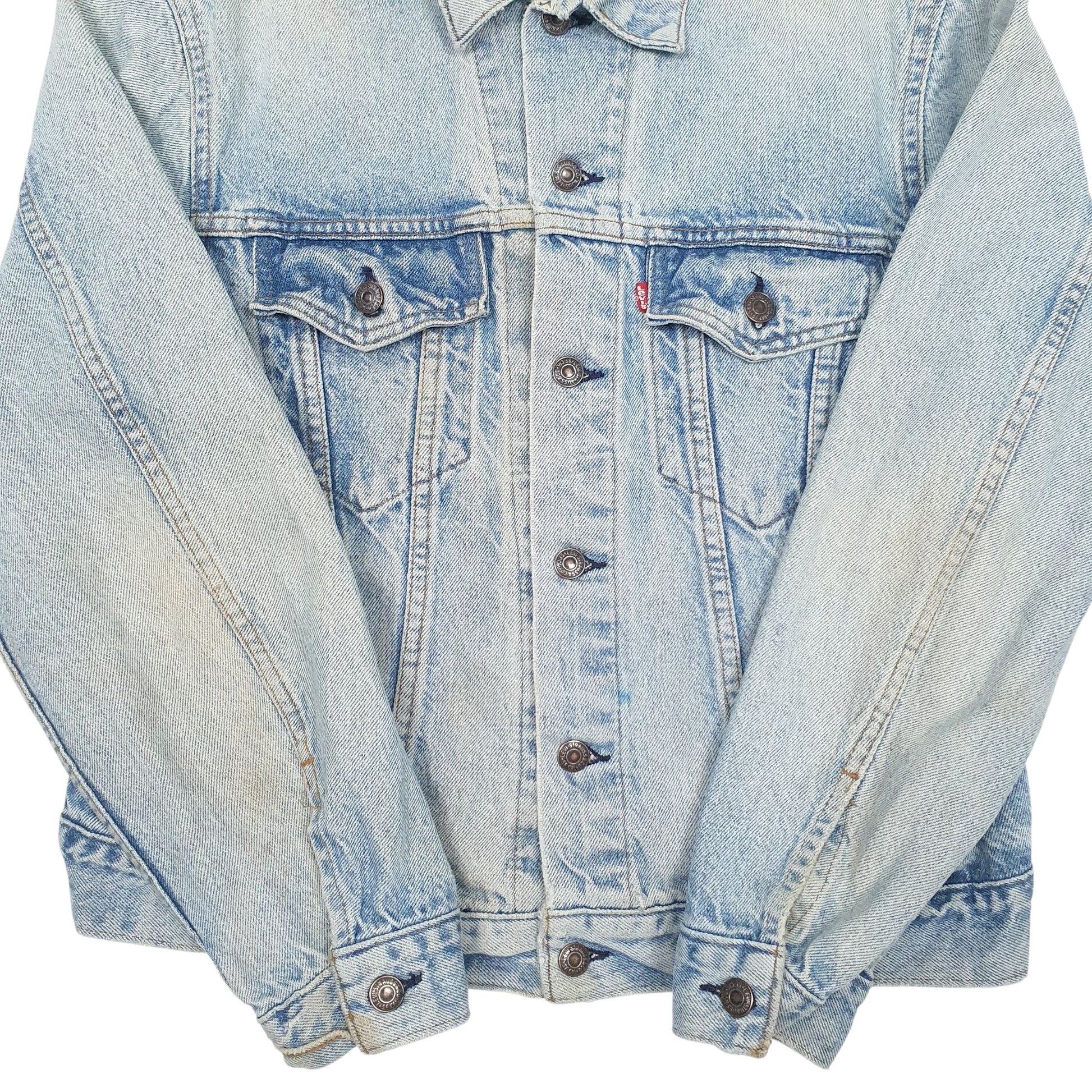 Mens Blue Levis Vintage 90s Made In USA. V Neck Coat