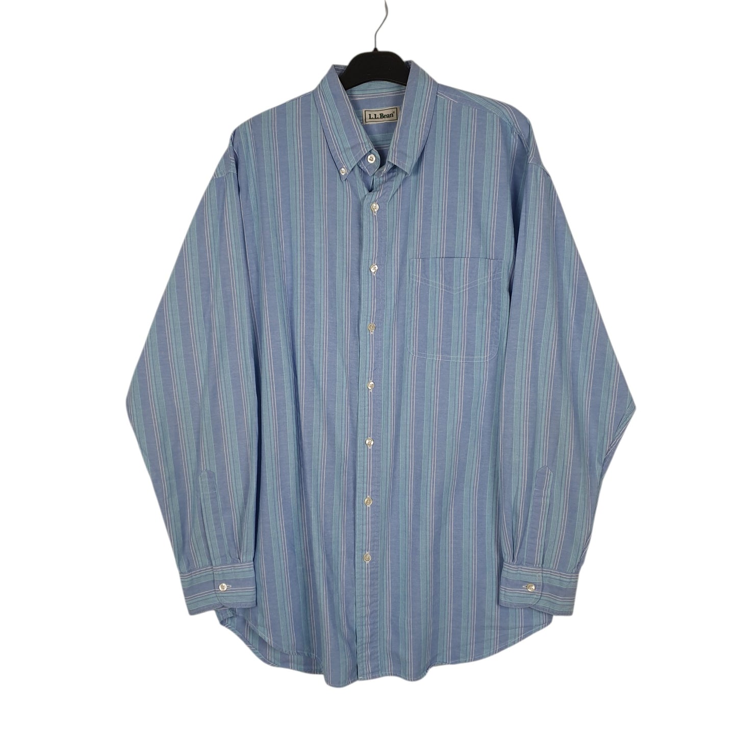 Mens Blue L.L.Bean Vintage 90s Tall Long Sleeve Shirt