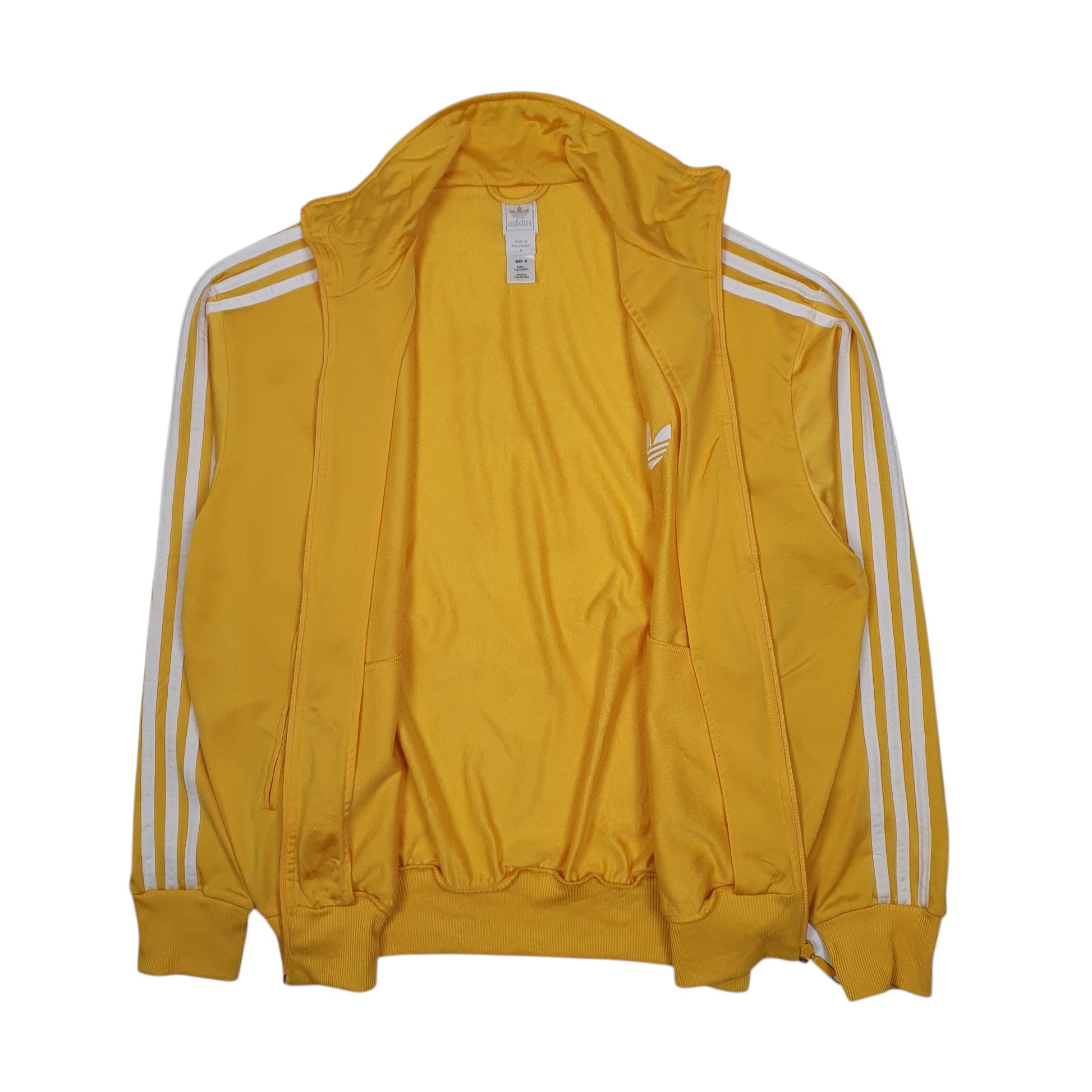 Mens Yellow Adidas Retro Windbreaker Full Zip Jumper